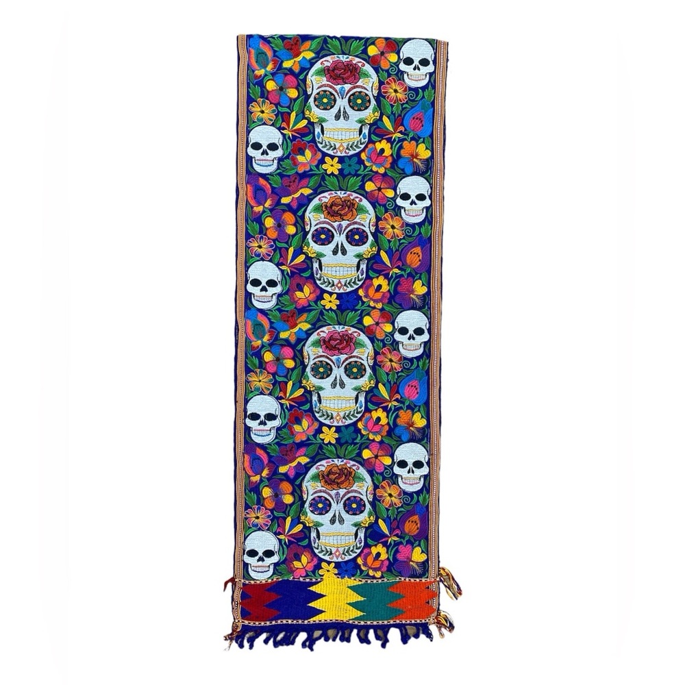Skull Embroidered Table Runner